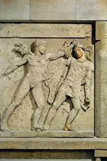 Hercules Prints: Heracles and the amazon, metope from Temple E, Selinunte, Sicily, Italy