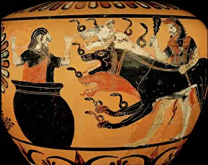Heroine Woman Prints: Heracles fighting Cerberus, the hell-hound, one of his twelve labours