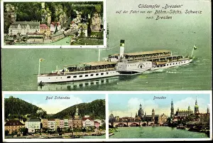 1939 Prints: Herrnskretschen, Steamer Dresden, Elbe, Bad Schandau