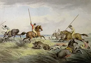 Samuel Howitt Prints: The Hog Chase - The Kill, from Ormes Collection of British Sporting Prints