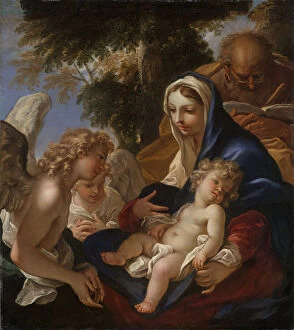 The Holy Family with Angels, c. 1700 (oil on canvas)