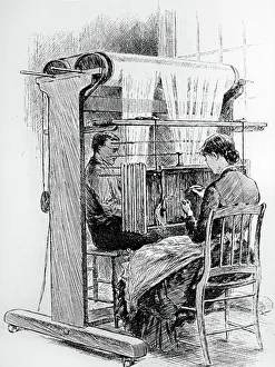 Threads Prints: Hooking warp threads, 1885