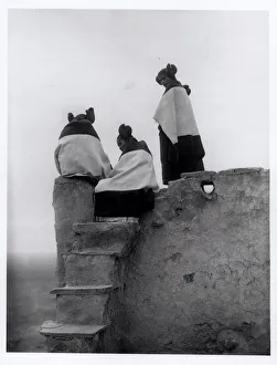 Three Hopi women at the top of adobe steps, New Mexico, c.1906 (b/w photo) Three Hopi women at the top of adobe steps, New Mexico, c.1906 (b/w photo)