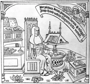 Illustration for the Danse Macabre, published Paris, 1485 (woodcut) (b/w photo) Illustration for the Danse Macabre, published Paris, 1485 (woodcut) (b/w photo)