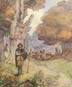 Illustration for The Scholar-Gipsy by Matthew Arnold (colour litho) Illustration for The Scholar-Gipsy by Matthew Arnold (colour litho)