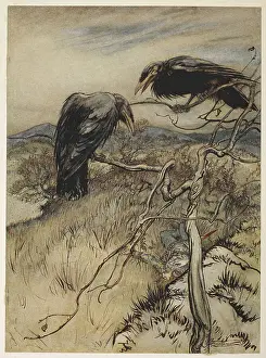 Ravens Prints: An illustration of The Twa Corbies