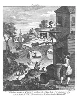 Fishing Line Prints: The importance of knowing perspective, 18th century (engraving) (b / w photo)