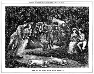 Skate Prints: Increasing popularity of the Roller Skate. George du Maurier cartoon from Punch