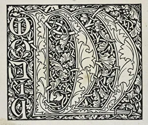 William Morris Prints: Initial, black and white