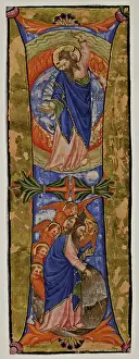 Creation Prints: Initial I with two scenes from the Creation
