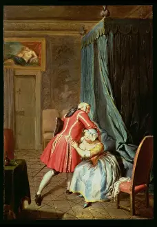 Interior of a Bedchamber with a Couple Cavorting