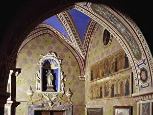 Monastery Of St Prints: Detail from interior of Monastery of St Scholastica, Subiaco. Italy, 6th century