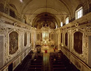 Oratory Prints: Interior of Oratory of Immaculate Conception, Sanremo. Italy, 16th century