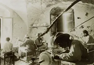 Interior of workshop for processing alabaster