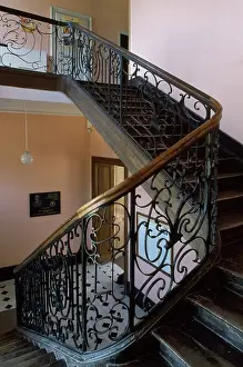 1752 Prints: Internal staircase, Castle of Duisans, 1752, Nord-Pas-de-Calais, France