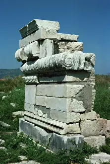 Jupiter Prints: Ionic scrolls on a wall from the temple of Hera, islandof Samos, Greece