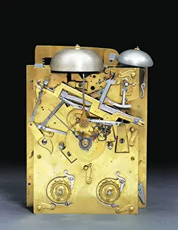 Clocks, Watches, Barometers And Sundial Prints: Detail of a James II mounted striking bracket clock with pull quarter repeat, no. 166, c