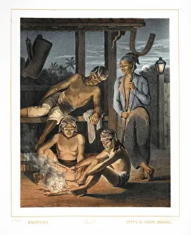 Javanese Prints: Four Javanese guards