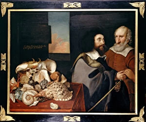 John Tradescant the Younger with Roger Friend and a Collection of Exotic Shells