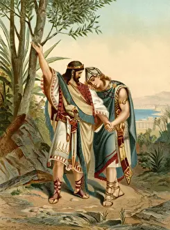 Wilhelm Ebbinghaus Prints: Jonathan and Davids friendship (colour litho)