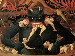 Lenfer Prints: The Last Judgement, detail of Satan devouring the damned in hell, c. 1431 (oil on panel)