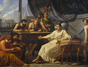 1813 Prints: Julius Caesar dictating Commentaries, 1813 (oil on canvas)