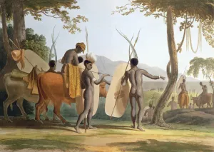 Kaffers on a March, plate 5 from African Scenery and Animals Kaffers on a March, plate 5 from African Scenery and Animals
