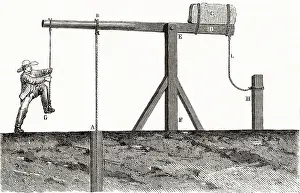 1870 Prints: Kicking-down well