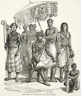 The King of Ashantee and his guards (litho)