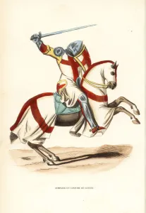 Knight of the Knights Templar in battle costume, Templier en costume de guerre Knight of the Knights Templar in battle costume, Templier en costume de guerre