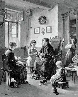 Arcangelo Salvarani Prints: Knitting school