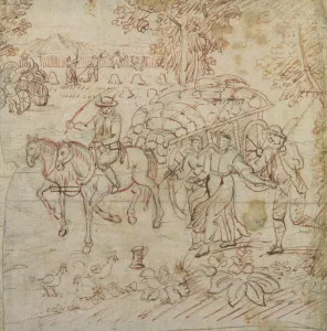 Landscape with Harvesters Returning Home, c.1595-1605 (pen & brown ink on paper) Landscape with Harvesters Returning Home, c.1595-1605 (pen & brown ink on paper)