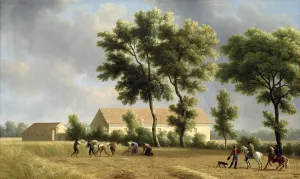 Landscape in Ile-de-France with Harvesters, 1802 (oil on canvas) Landscape in Ile-de-France with Harvesters, 1802 (oil on canvas)