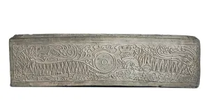 Large molded grey funerary architectural element with two tigers (ceramic) Large molded grey funerary architectural element with two tigers (ceramic)