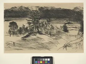 German Expressionist Prints: Large Walchenzee (etching and drypoint)