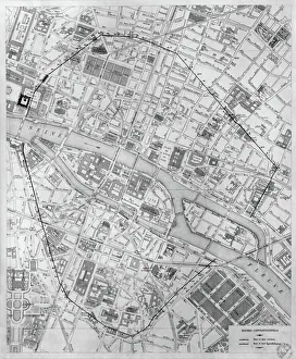 13e 13th Xiiith Xiiie Siecle Century Prints: Layout of Philippe Auguste surrounding wall, Paris, 1190-1215