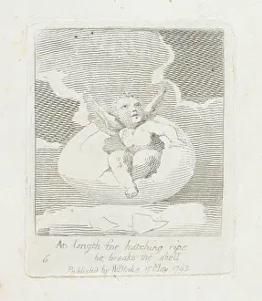 Hatched Prints: At Length for Hatching Ripe He Breaks the Shell, plate 8 from For Children