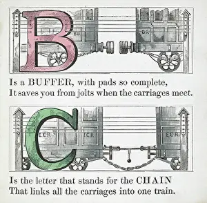 Railtrack Prints: Letters B and C: Buffer and Chain. Illustrations of train components