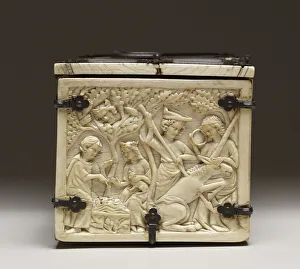 Lid of a Casket depicting the Castle of Love and Knights Jousting, c Lid of a Casket depicting the Castle of Love and Knights Jousting, c