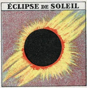 Light Propagation: Sun Eclipse. Anonymous illustration from 1925. Private collection