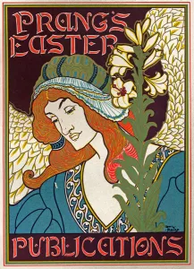 Edward Penfield Prints: Literature. Prangs Easter Publications. Poster by Luis Rhead, USA, c. 1895 (poster)