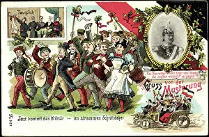 1915 Prints: Litho Greeting from the Patterning, Suitable, Kaiser Wilhelm