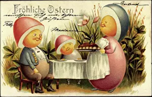 God Paske Prints: Litho Happy Easter, Easter Eggs, Feast, Humanized