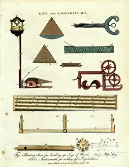 Calculations Prints: Logarithmic Calculation Devices and Nautical Instruments, 1810 (print)