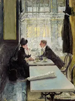 Holding Hands Prints: Lovers in a Cafe (panel)