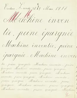 Couverture De Livre Prints: Machine invented, trouble spared, 1918 (handwritten)
