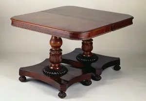 Mahogany Prints: Mahogany table with extendable rectangular top, England, 19th century