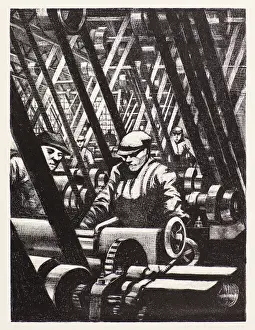 Arthur Melville Prints: Making the Engine, 1917 (lithograph)