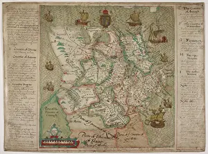 A map of Ulster with information on a plot or intrigue. Ireland. Dated about 1598