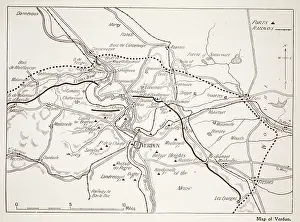 Positions Prints: Map of Verdun (litho)